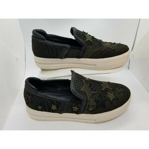 ASN WOMEN'S OLIVIE BLACK CANVAS SEAKERS COMFORT SHOES SIZE 40 US 10